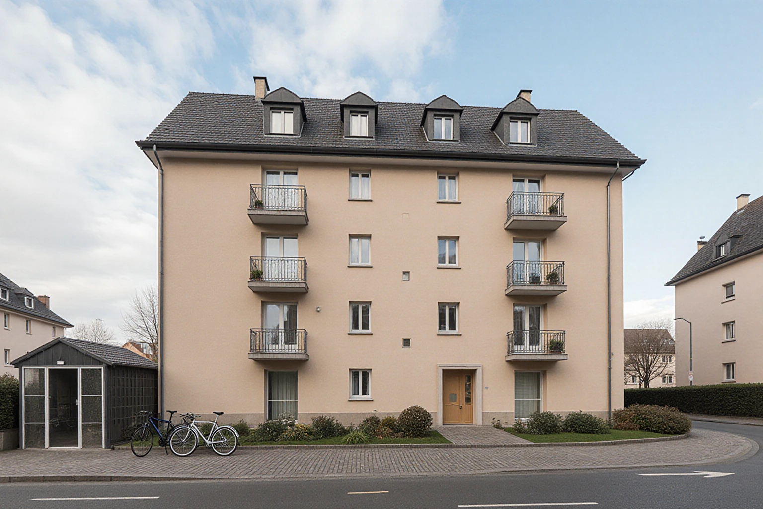 Mehrfamilienhaus mit mehreren Wohnungen